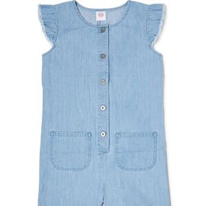 WONDER Nation Girls Ruffle Sleeve Romper